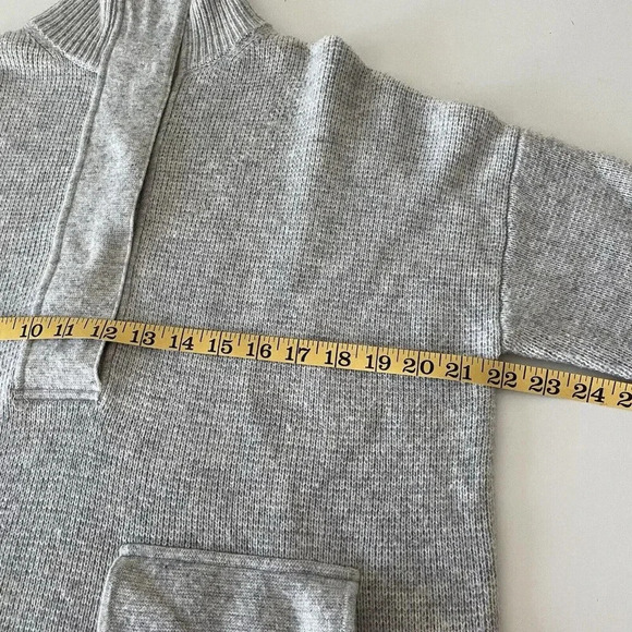 J.Crew Women’s S Wool Blend Quarter Snap Sweater Heather Gray Pockets Oversized - Picture 4 of 13